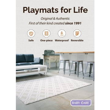 Large Waterproof Reversible Baby Play Mat Moroccan Beige