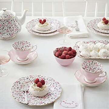 Royal Albert Rose Confetti Teacup & Saucer Set