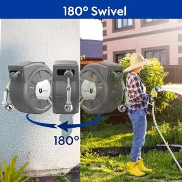 Retractable Garden Hose Reel 100 ft with 10 Spray Modes