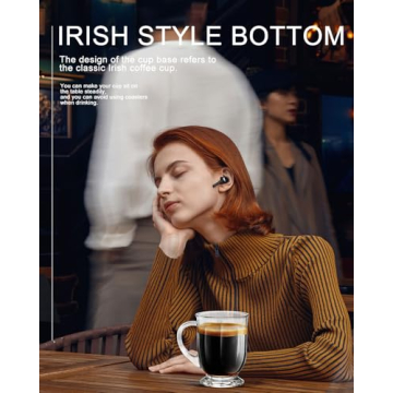 LUXU 24 OZ Glass Coffee Mugs Set for Hot & Cold Beverages