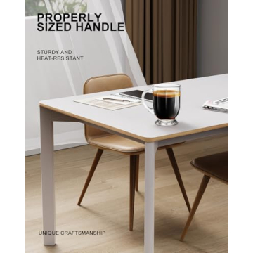 LUXU 24 OZ Glass Coffee Mugs Set for Hot & Cold Beverages