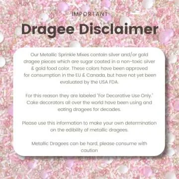 Pink Velvet Sprinkle Mix| Made In USA By Sprinkle Pop| Pastel Pink White Sprinkles with Gold Silver Metallic Dragee| For Decorating Princess Baby Shower Gender Reveal Cake Cupcakes Donut Brownies, 4oz