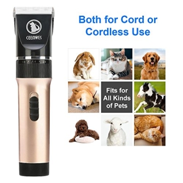 Ceenwes Low Noise Cordless Pet Clippers Grooming Kit