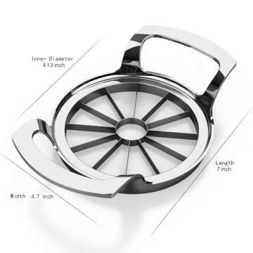 Apple Slicer, 12-Blade Stainless Steel Apple Cutter, Sturdy and Sharp