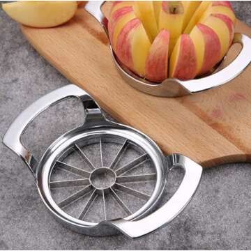 Apple Slicer, 12-Blade Stainless Steel Apple Cutter, Sturdy and Sharp