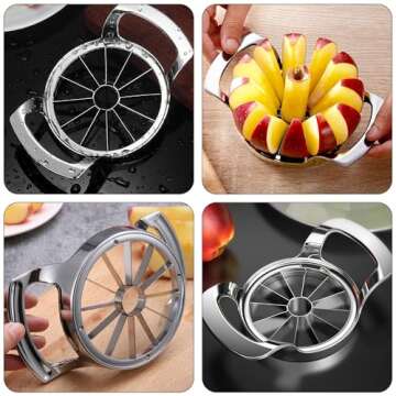 Apple Slicer, 12-Blade Stainless Steel Apple Cutter, Sturdy and Sharp