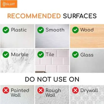 GLUIT Clear Adhesive Hooks - Heavy Duty Wall Hooks 12 Pack