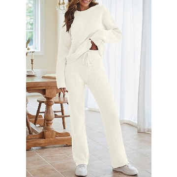 MEROKEETY Cozy Fleece 2 Piece Women’s Loungewear Set