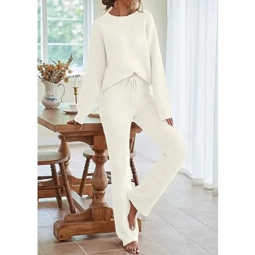 MEROKEETY Cozy Fleece 2 Piece Women’s Loungewear Set