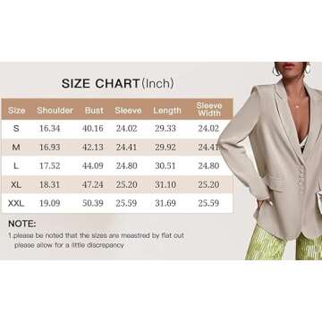 Womens Casual Blazers Long Sleeve Oversized Lapel Button Work Office Lightweight Jackets Green