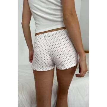 NUFIWI Women Lounge Shorts Floral Print Y2k Low Rise Sexy Micro Shorts Pajama Bottoms Cute Sleep Sho...