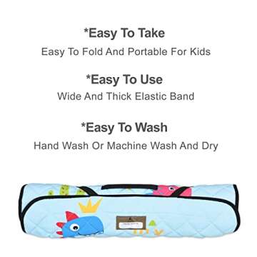 KRAND Kids Nap Mat with Washable Pillow and Blanket All-in-One Comfy Bedding for Toddler Boys & Girls Preschool Daycare Cot,Features 100% Cotton Sleep Side and Elastic Straps -Brave Dinosaur