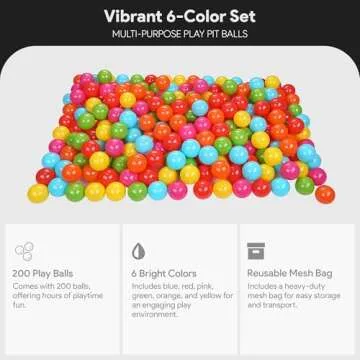 BalanceFrom Ball Pit Balls, 200 Count Toy Plastic Play Balls for Kids, Rainbow