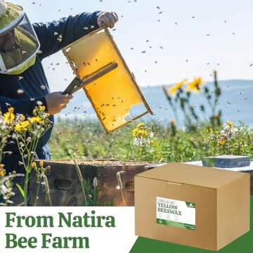 YASNAY Yellow Beeswax Pellets 10LB, 100% Organic Beeswax, Beeswax for Candle Making, Body, Skin Care DIY, Lip Balm and Soap Making Supplies