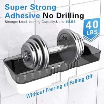 WeshyiGo 2-Pack Shower Caddy, Separable Shower Organizer with Soap Dish and Hooks, No Drilling Double Layer Shower Shelf, Used for Bathroom and Kitchen (Black)