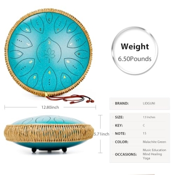 Enjoy Soothing Melodies with 13" Steel Tongue Drum