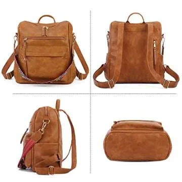 KOOIJNKO Women Backpack Purse Vintage Rucksack Convertible