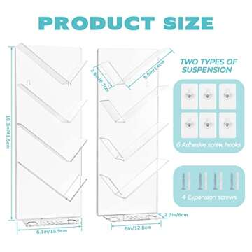 KMOTASUO 2 Pack Acrylic Shower Shelves, Clear Bathroom Shower Caddy Organizer, Wall Mounted Shampoo ...