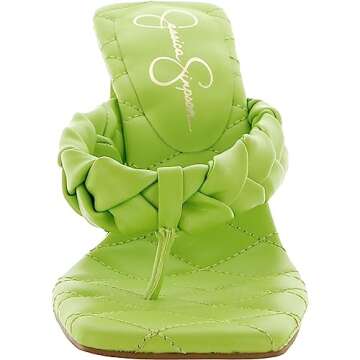 Jessica Simpson Women's Zaliye Braided High Heel Sandal Heeled, Spring Green, 5.5