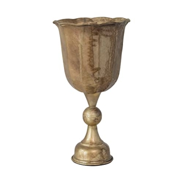 Creative Co-Op Vintage Brass Planter for Seasonal Decor