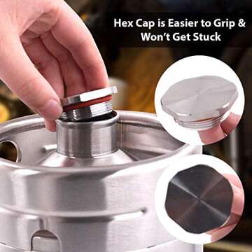 NutriChef Pressurized Growler Tap System, 64oz Stainless Steel Mini Keg Dispenser Portable Kegerator Kit, Co2 Pressure Regulator Keeps Carbonation for Craft Beer, Draft and Homebrew