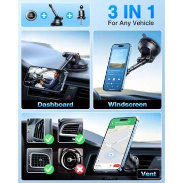 VANMASS Ultra Magnetic Car Phone Holder - Strongest Magnet for Safe Driving