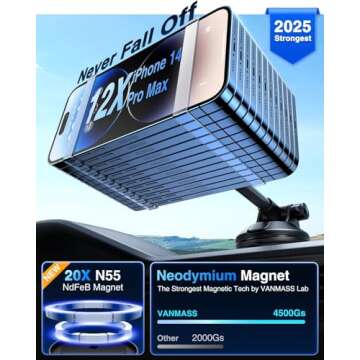 VANMASS Magnetic Car Mount for All Phone Models 2025