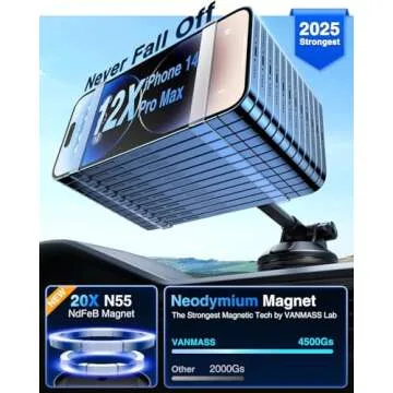 VANMASS Magnetic Car Mount for All Phone Models 2025