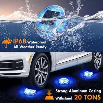 Quntis Solar Deck Lights for Outside 12 Pack, 3 Color Modes Deck Lights Solar Powered Outdoor IP68 Waterproof, Solar Driveway Lights for Stair Deck Pathway Walkway Road (Blue/Cool White/Warm White)