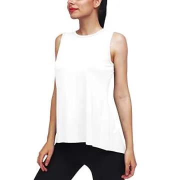 Mippo Workout Tops for Women Yoga Shirts Mesh Tie Back Tank Workout Tennis Shirts Sport Clothes Acti...