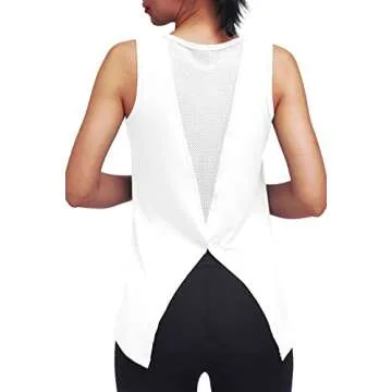 Mippo Workout Tops for Women Stylish Mesh Tank Shirts