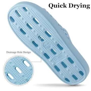 Aoowoll Shower Slippers for Women College Dorm Sandals Non Slip Quick Drying Gym Bath Pool Beach Hos...