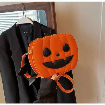 Ubozeuiv Small Spooky Pumpkin Purse - Halloween Crossbody Bag for Women, Stylish and Fun Halloween A...