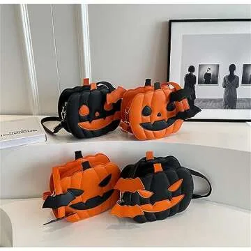 Ubozeuiv Small Spooky Pumpkin Purse - Halloween Crossbody Bag for Women, Stylish and Fun Halloween Accessories