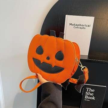Ubozeuiv Small Spooky Pumpkin Purse - Halloween Crossbody Bag for Women, Stylish and Fun Halloween Accessories
