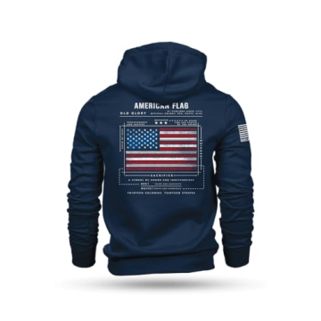 Nine Line Flagschematic Hoodie Navy - Dropline logo and american flag on sleeve - Pill-resistant smooth finish (US, Alpha, XX-Large, Regular, Regular)