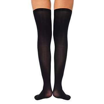 4 Pairs Women's Silk Thigh High Stockings Nylon Socks for Women Halloween Cosplay Costume Party Tigh...