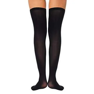 4 Pairs Women's Silk Thigh High Stockings Nylon Socks for Women Halloween Cosplay Costume Party Tigh...