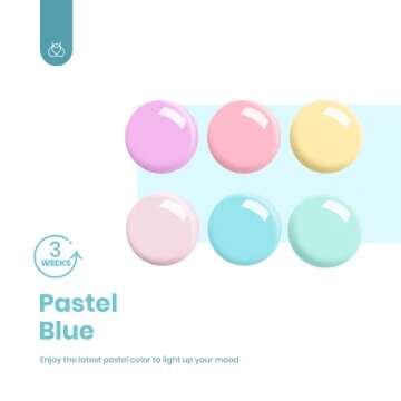 Beetles Pastel Gel Nail Polish Starter Kit with Uv Light Base Gel Top Coat, 6 Colors Pink Blue Purple Yellow 48W Nail Lamp Diy Nail Art Design Manicure Soak Off Gift for Women