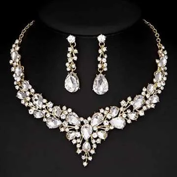 Elegant Bridal Jewelry Set - Necklace, Bracelet & Earrings