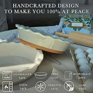 Mora Deep Fluted Ceramic Pie Dish | 9 Inch Baking Essential