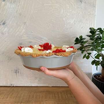 Mora Deep Fluted Ceramic Pie Dish | 9 Inch Baking Essential