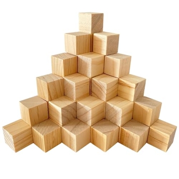 MUXGOA Unfinished Wooden Cubes for Crafting and DIY