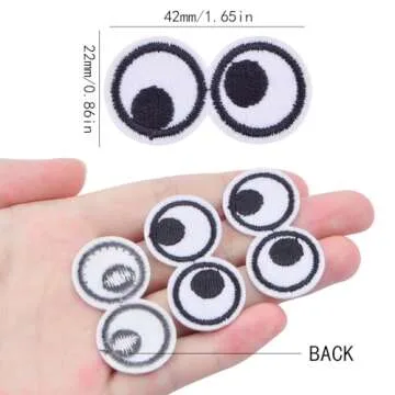 30pcs Black White Eye Iron on Embroidered Patches Eyes Sew On Patches Embroidery Sticker Appliques DIY Accessories for Jackets Jeans Clothes Sewing Crafts Decoration