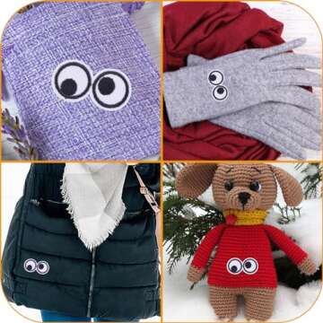 30pcs Black White Eye Iron on Embroidered Patches Eyes Sew On Patches Embroidery Sticker Appliques DIY Accessories for Jackets Jeans Clothes Sewing Crafts Decoration