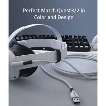 Syntech Link Cable 16FT Compatible with Meta/Oculus Quest 3/Quest 3S, Pico 4/Ultra Accessories VR Headset, High Speed Data Transfer Cord USB 3.0 Cable Type C LED Light for Gaming PC/Steam VR