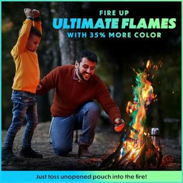 Magical Flames Fire Color Changing Packets for Fire Pit, Campfires, Outdoor Fireplaces - Camping Ess...
