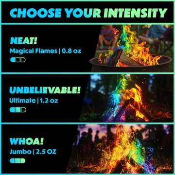 Magical Flames Fire Color Changing Packets for Fire Pit, Campfires, Outdoor Fireplaces - Camping Essentials for Kids & Adults - 12 Pack, Ultimate Flames