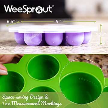 WeeSprout Silicone Freezer Tray for Homemade Baby Food