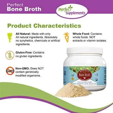 Perfect Supplements – Perfect Bone Broth – 330 Grams – Organic Free-Range Chicken Bone Broth Powder – Essential Amino Acids – Rich Protein Supplement